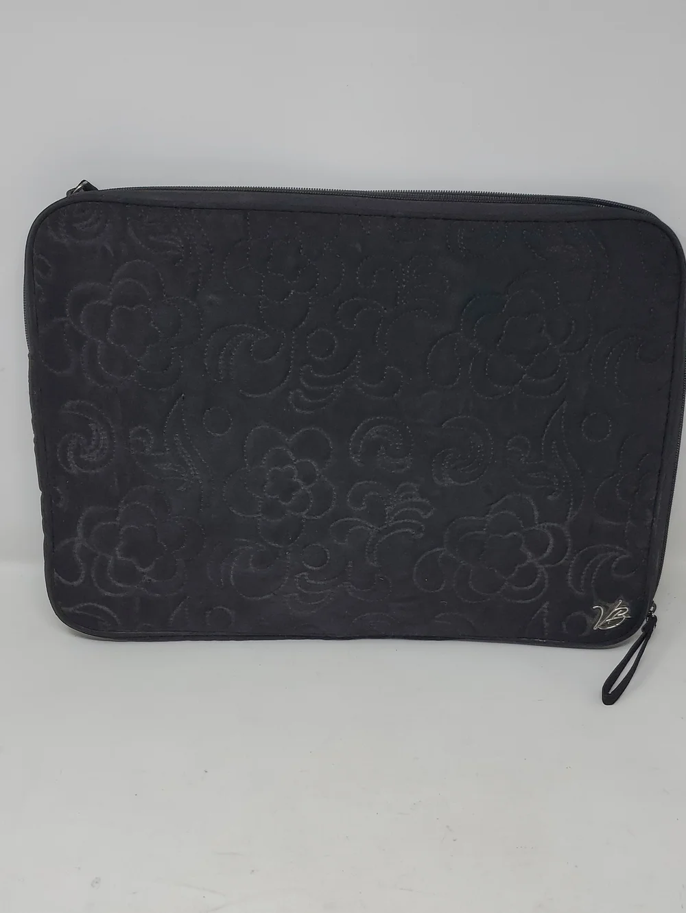 Vera Bradley Black Sleeve with Green and White Floral Padded Lining